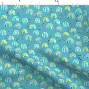 Blue Watercolor Fabric - Rainbow Boy By Erinanne - Boy Cotton Fabric By The Yard With Spoonflower