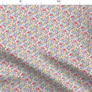 Ditsy Floral Fabric - Ditsy Flowers Floral Fall Pink Purple Tiny Small By Caja Design - Ditsy Cotton Fabric By The Yard With Spoonflower