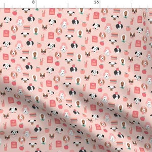 School Dogs Fabric - Back To School by hey_cute_design - Pencil Books Learn Backpack Pups Back To School  Fabric by the Yard by Spoonflower