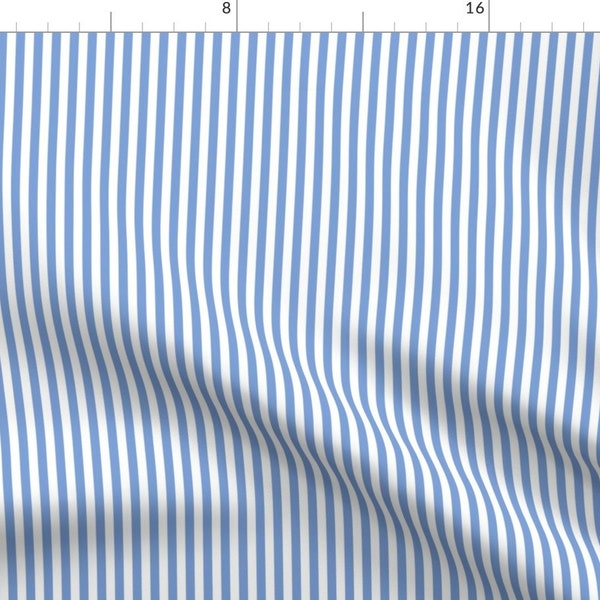 Stripes Fabric -Stripes Vertical Cornflower Blue By Misstiina- Blue Stripes Nursery Decor Fashion Cotton Fabric By The Yard With Spoonflower