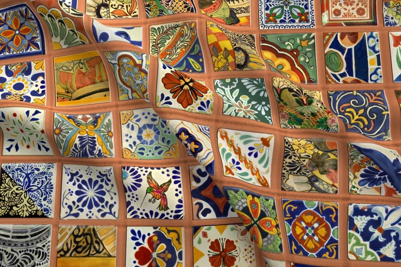 Talavera Mexican Tile Fabric Tiles By Wren Image 0