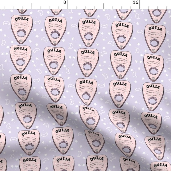 Ouija Fabric - Ouija Board By How-Store - Ouija Board Spooky Creepy Game Ghost Spirit Cotton Fabric By The Yard With Spoonflower