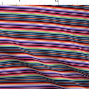 Serape Stripe Fabric - Serape By Sewingpatternbee - Rainbow horizontal Stripe Mexican inspired Cotton Fabric By The Yard With Spoonflower
