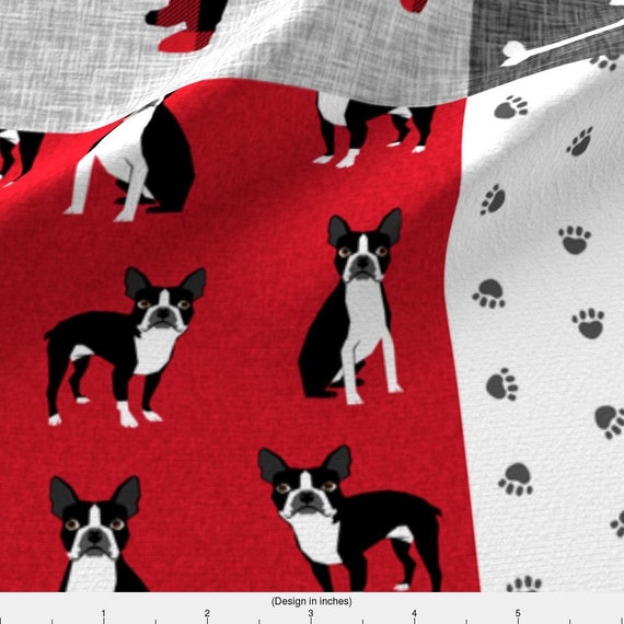 Dog Boston Terrier Fabric Panel Make A Cushion Upholstery Craft