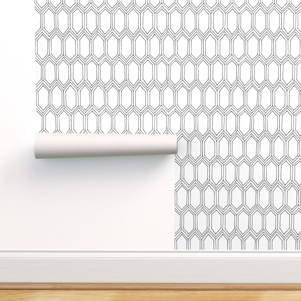 Subway Tile Wallpaper Tons of Tiles White Gray by Leanne | Etsy