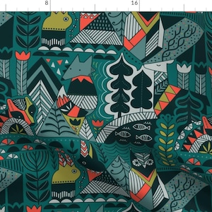 Tropical Floral Animals Fabric - Scandinavian Forest Friends By Kostolom3000 - Scandinavian Cotton Fabric By The Yard With Spoonflower