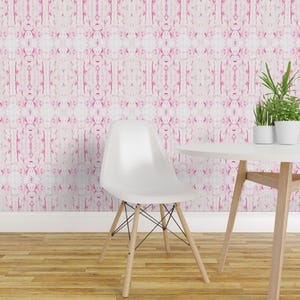 Abstract Peel and Stick Wallpaper - Faux Acid Wash Teenager 90s 80s Retro Tween - Removable Wall Decor Art - Peony Service Pinks by eti_enne