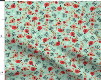 Swearing Fabric - Floral Cursing By Cynthiafrenette - Mature Swear Cotton Fabric By The Yard With Spoonflower