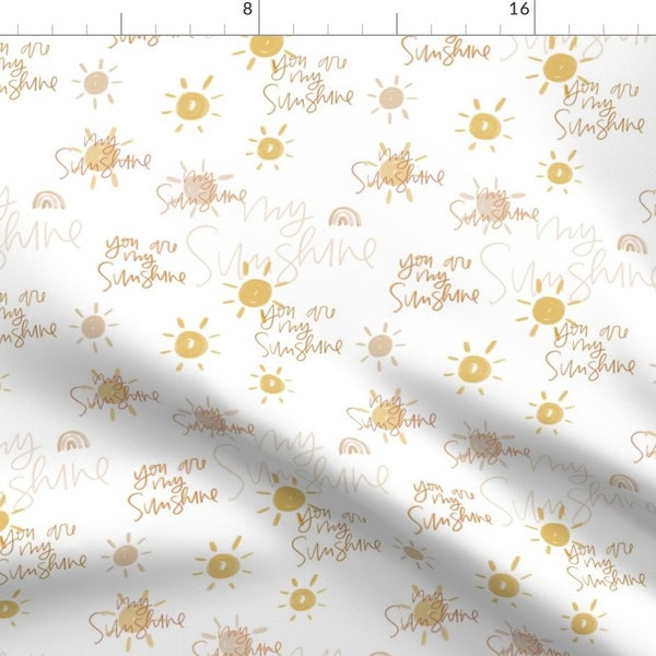 Yellow Fabric - You Are My Sunshine by anniemontgomerydesign -  Bright Sun Watercolor Cheerful Sunshine Fabric by the Yard by Spoonflower
