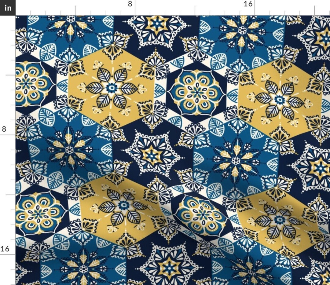 Spanish Tile Fabric Spanish Tile-01 by Laura May Designs - Etsy