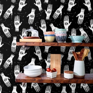 Palmistry Wallpaper Palmistry Palm Hand Mystic Black by - Etsy