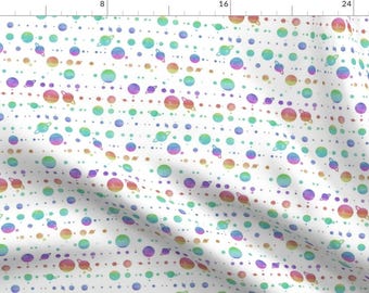Planets Fabric - Planets By Emmaallardsmith- Rainbow Planet Space Galaxy Nursery Decor Upholstery Cotton Fabric By The Yard With Spoonflower