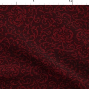 Dark Victorian Fabric - Burgundy Tudor Rose by antiqueimages - Elegant Burgundy Pre-raphaelite Fabric by the Yard by Spoonflower