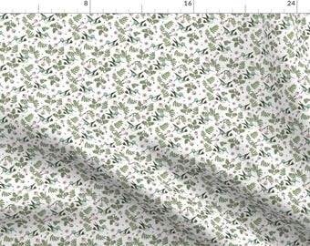 Hummingbird Floral Fabric- Hummingbird Garden By Sweetmelodydesigns- Simple Garden Nursery Floral Cotton Fabric by the Yard With Spoonflower