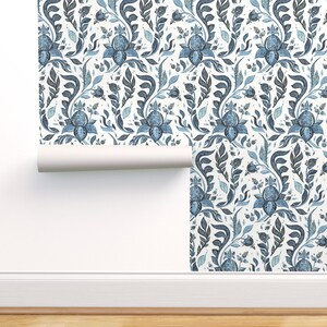 Floral Wallpaper Poppy Watercolor Floral By Sugarpinedesign Nursery Custom Printed Removable Self Adhesive Wallpaper Roll by Spoonflower
