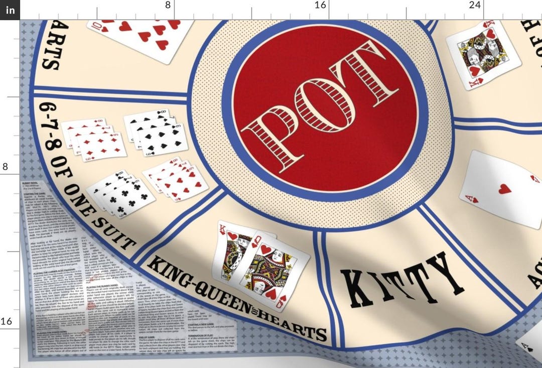 Card Game Fabric - Rummy Royal Game Mat by Mousehaus - Play Game Board ...