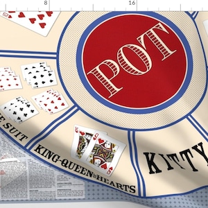 Card Game Fabric - Rummy Royal Game Mat by mousehaus - Play Game Board Poker Chips Deck Of Cards Rummy Fabric by the Yard by Spoonflower