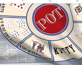Card Game Fabric - Rummy Royal Game Mat by mousehaus - Play Game Board Poker Chips Deck Of Cards Rummy Fabric by the Yard by Spoonflower