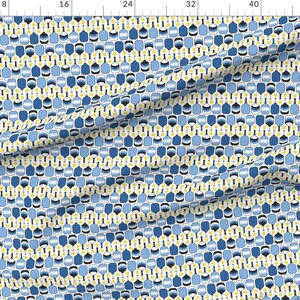 Pickleball Apparel Fabric - Blue Pickleball by specklerock - Blue Yellow White Court Sport Exercise Athlete Clothing Fabric by Spoonflower image 2