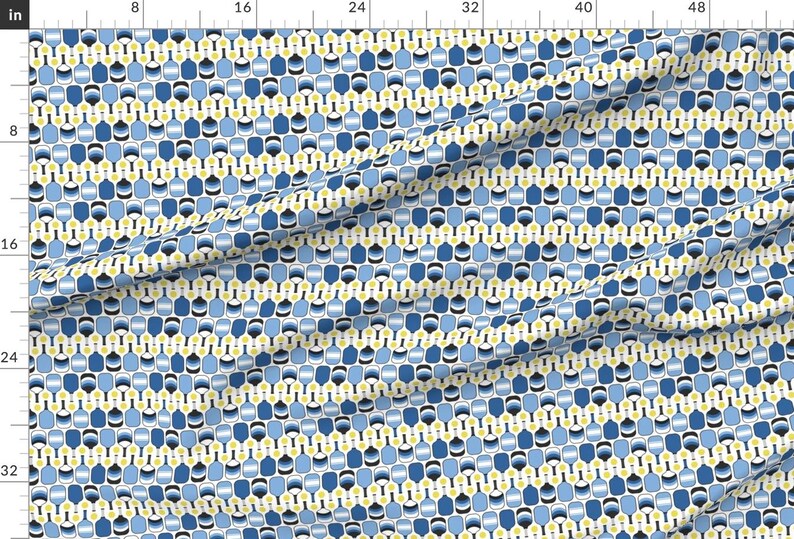 Pickleball Apparel Fabric - Blue Pickleball by specklerock - Blue Yellow White Court Sport Exercise Athlete Clothing Fabric by Spoonflower image 2