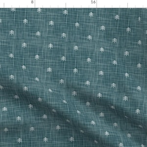 Trees Green Forest Fabric - Medium Scale Hessian Deep Green Trees By Evelyns Fabrics - Trees Cotton Fabric By The Yard With Spoonflower
