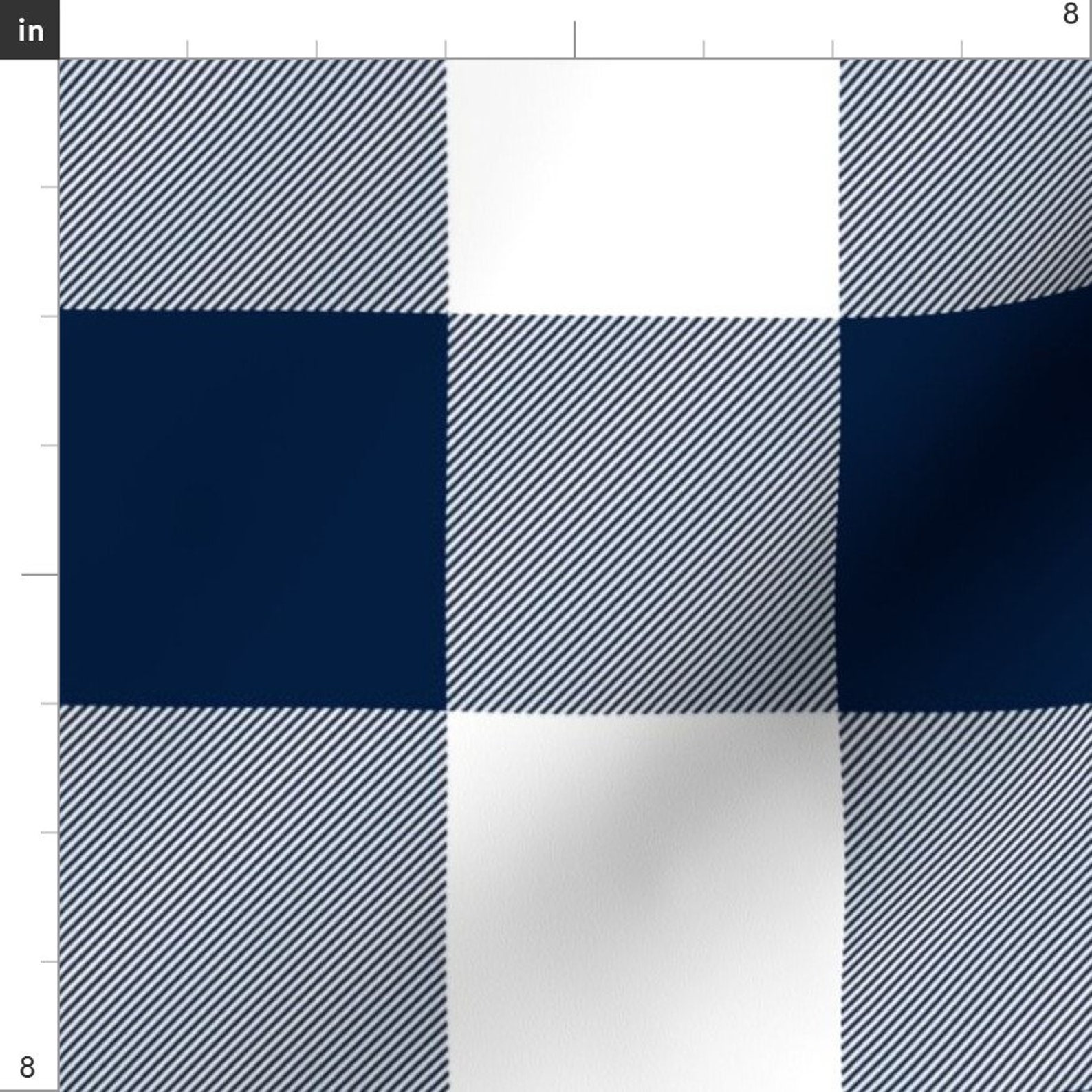 Navy Buffalo Check Fabric Jumbo Plaid 3 Check by Etsy UK