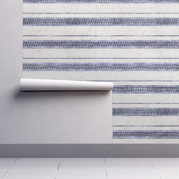 French Stripe Wallpaper French Linen Stripe Indie By Holli | Etsy
