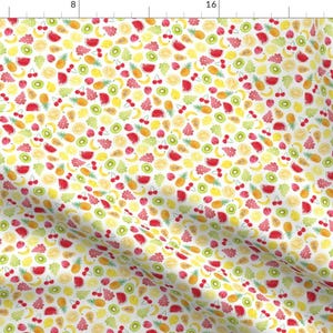 Summer Fruits Small Scale Pattern Fabric - Tutti Frutti Ditsy Summer By Cat Hayward - Summer Cotton Fabric By The Yard With Spoonflower Bild 1