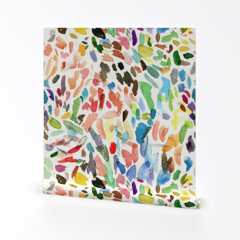 Watercolor Stokes Wallpaper - Test Strokes Large By Elizabeth Baddeley- Custom Printed Removable Self Adhesive Wallpaper Roll by Spoonflower image 2