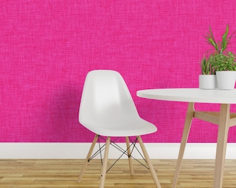 Fuchsia Peel and Stick Wallpaper - Magenta Hot Pink Neon Pink Weathered Distressed - Removable Wall Decor Art - Hot Pink by ivieclothco