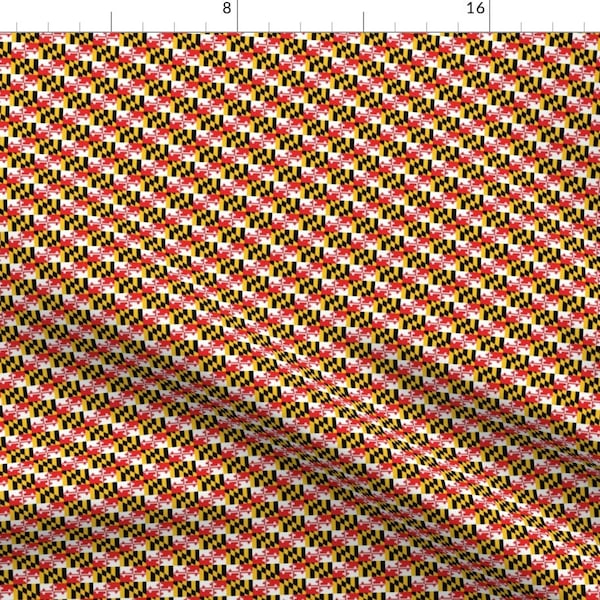 Maryland Fabric - MD Flag Maryland Smaller By Froggypants State Pride Baltimore Decor Historic - Cotton Fabric By The Yard With Spoonflower