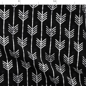 Black Arrows Fabric - Arrow Chalk By Holli Zollinger - Arrow Black And White Stripes Geometric Cotton Fabric By The Yard With Spoonflower