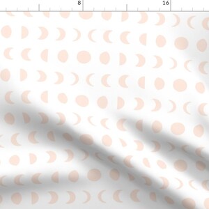 Minimal Moon Fabric - Peach Moon Phases by hellopaperco - Blush Pink Peach Pale Pastel Simple Boho  Fabric by the Yard by Spoonflower