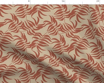 Bohemian Fabric - Palm Leaves Rust by of_the_flora_ - Botanical Earth Tone Coastal Palmetto Leaves Boho Fabric by the Yard by Spoonflower