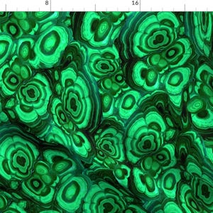 Emerald Green Malachite Fabric - Malachite By Willowlanetextiles - Green Natural Marbeled Gem Cotton Fabric By The Yard With Spoonflower