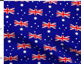 Australia Fabric - Australia Flag By Flagfabric - Australia Aussie Down Under Flag Quilt Cotton Fabric By The Yard With Spoonflower