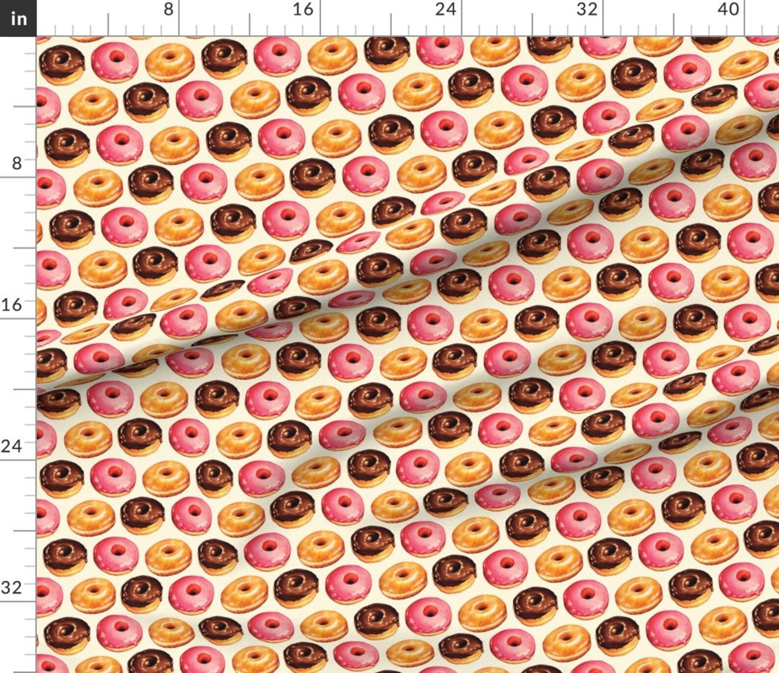 Assorted Donuts Fabric Donut Pattern by Kellygilleran Etsy