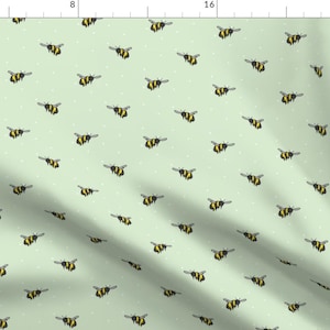 Buzzing Bumble Bees Fabric - Bees By Emmakisstina - Bumble Bees Nursery Decor Cotton Fabric By The Yard With Spoonflower