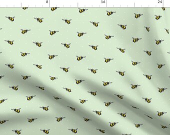 Buzzing Bumble Bees Fabric - Bees By Emmakisstina - Bumble Bees Nursery Decor Cotton Fabric By The Yard With Spoonflower