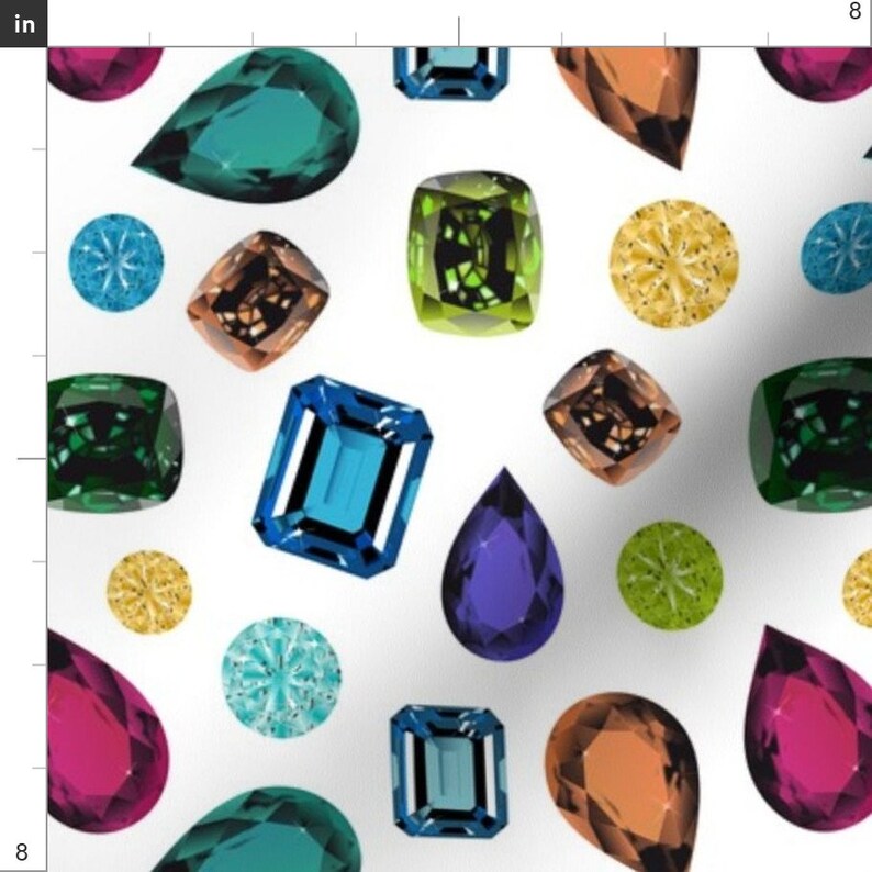 Gemstone Fabric Gemstones white by Vannina Gemstone Etsy