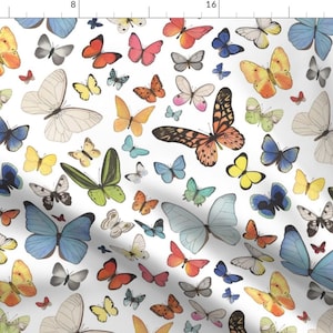 Watercolor Butterfly Bonanza Fabric - Watercolor Butterflies By Mygiantstrawberry - Watercolor Cotton Fabric By The Yard With Spoonflower