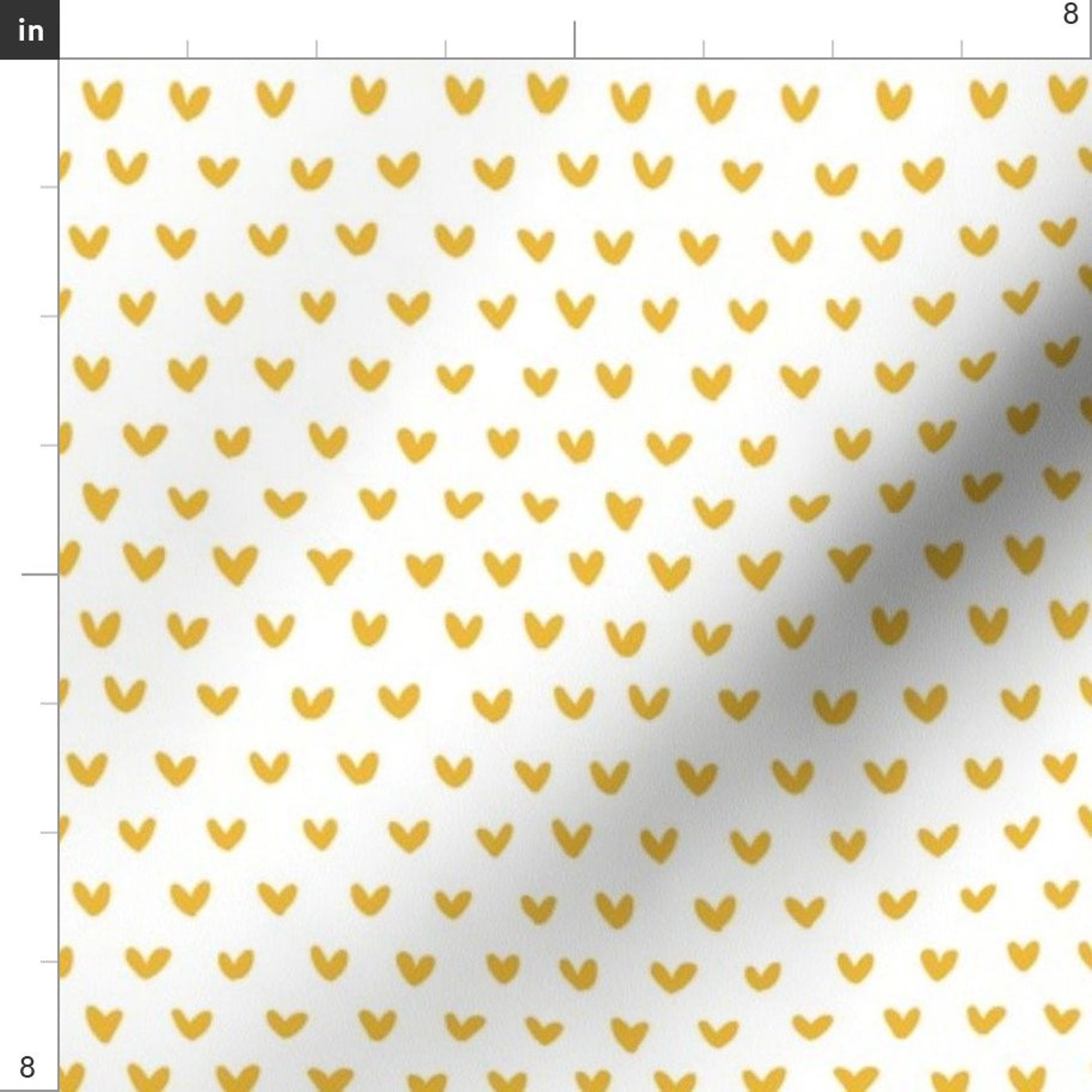 Hearts Fabric Tiny Gold Hearts By Thislittlestreet Modern Etsy.de