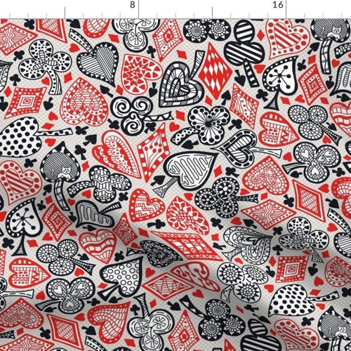 Playing Cards Cotton Fabric by the Yard Casino Fun Poker Etsy