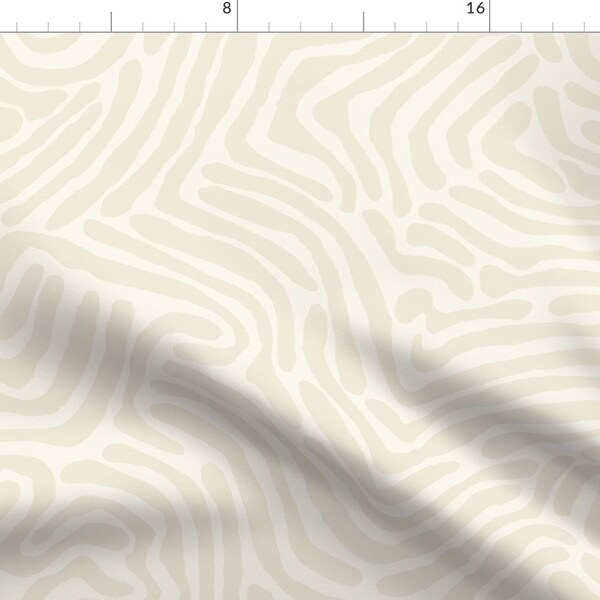 Geometric Abstract Fabric - Relaxing Landscape by bearmooseandbunny - Simple Lines Modern Earth Tone Calm Fabric by the Yard by Spoonflower