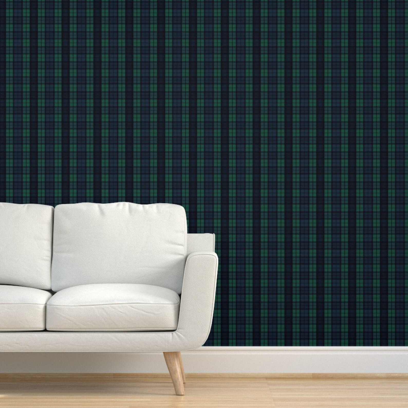 Plaid Wallpaper Dark Green Plaid by Laurapol Green Plaid - Etsy
