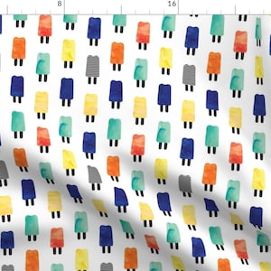Watercolor Fabric - Watercolor Ice Pops // Blue By Littlearrowdesign - Watercolor Cotton Fabric By The Yard With Spoonflower
