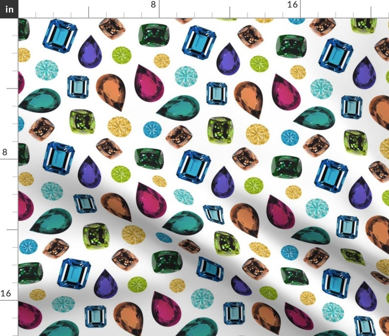 Gemstone Fabric Gemstones white by Vannina Gemstone Etsy