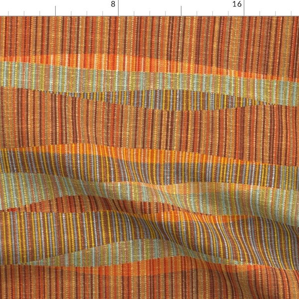 Mid Century Fabric - Mid Mod Lines by theodesign - Horizons Desert Faux Texture Bohemian Boho Earth Tones Fabric by the Yard by Spoonflower