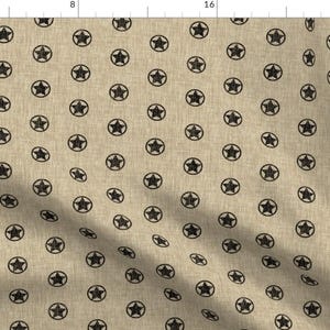 Cowboy Fabric - Western Stars - Black By Thecalvarium - Cowboy Vintage Wild West Sheriff Boys Cotton Fabric By The Yard With Spoonflower