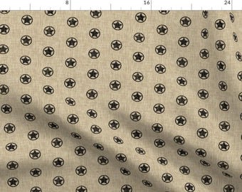 Cowboy Fabric - Western Stars - Black By Thecalvarium - Cowboy Vintage Wild West Sheriff Boys Cotton Fabric By The Yard With Spoonflower